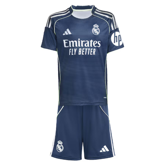 2025-26 Real Madrid Away Kids Soccer Kits Shirt With Shorts